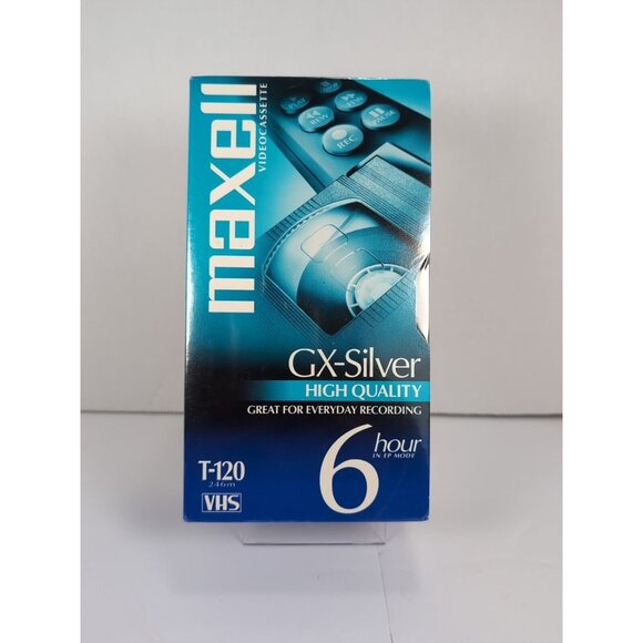 3 New Sealed Maxell GX Silver High Quality VHS Blank Tapes 6 Hours T-120 - Picture 1 of 6